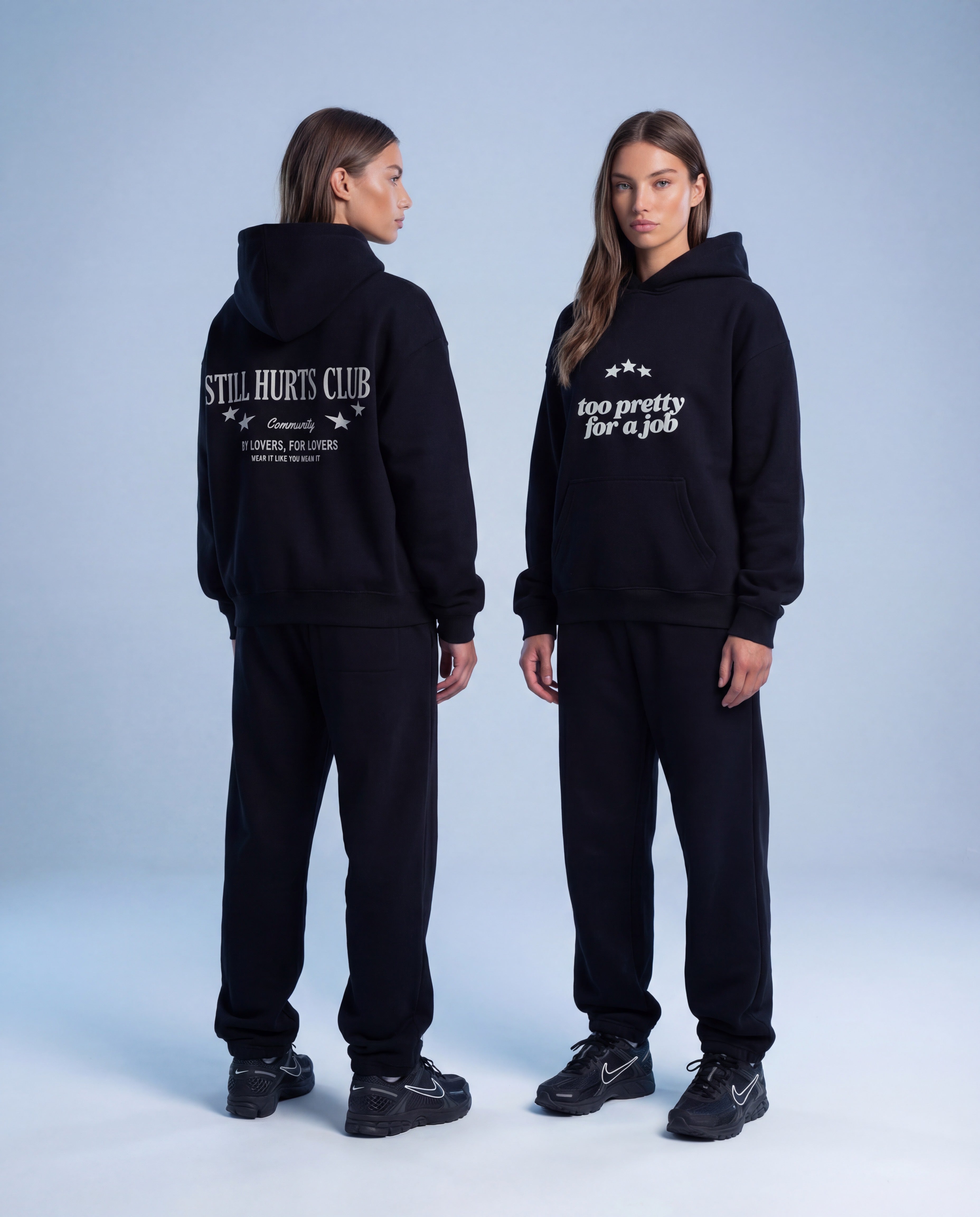 Too Pretty Hoodie Black