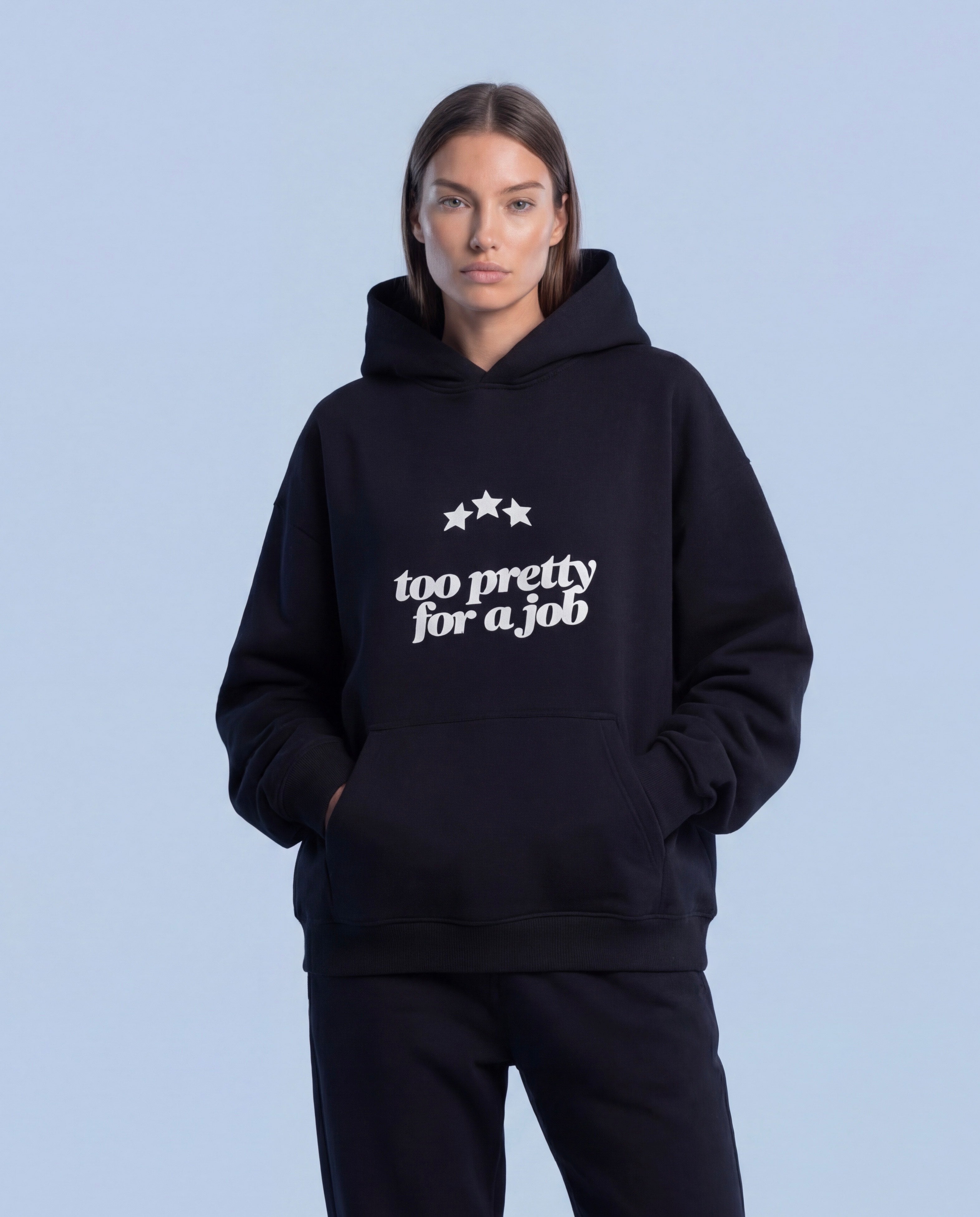 Too Pretty Hoodie Black
