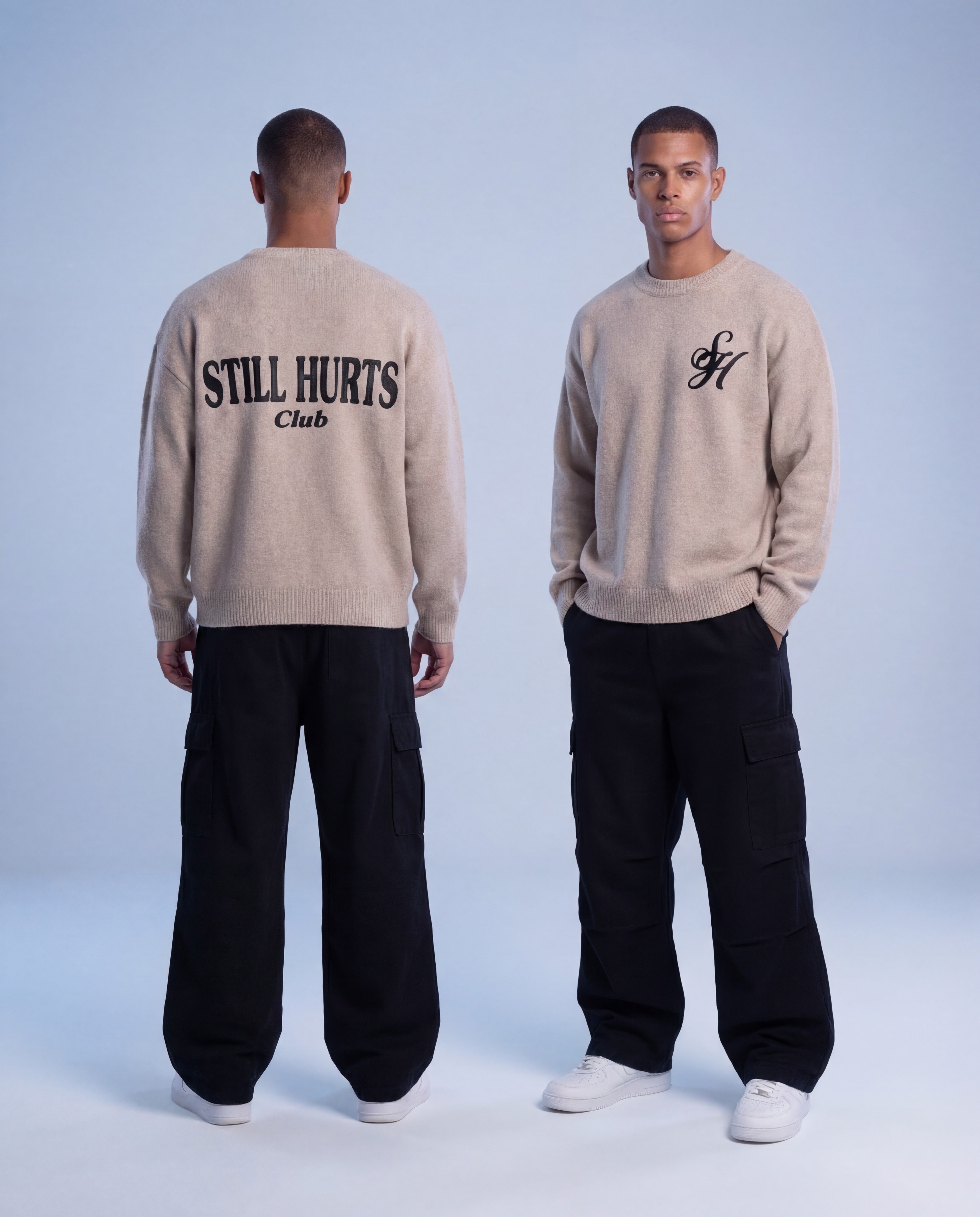 Still Hurts Club Knit  Sweater Oatmeal