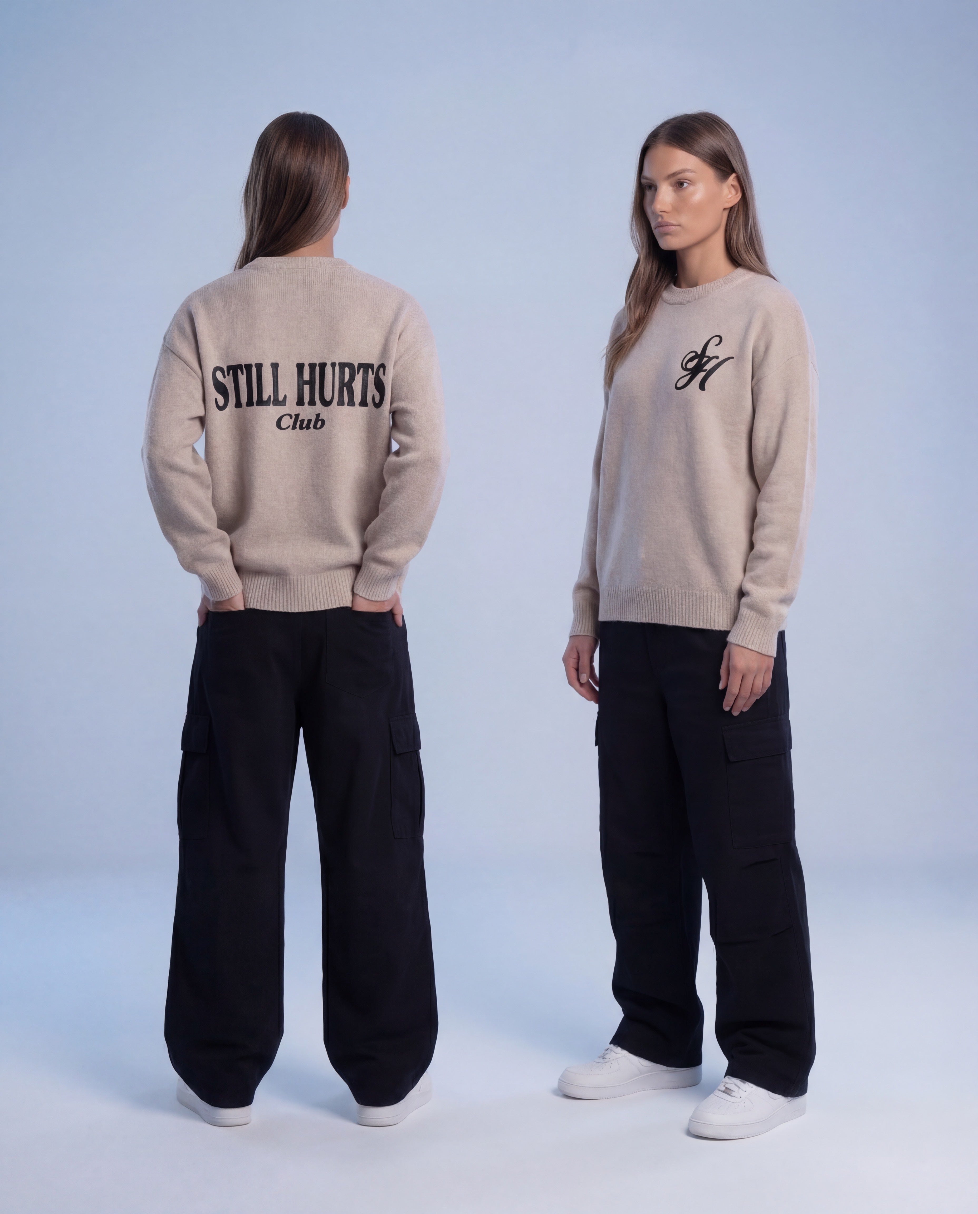 Still Hurts Club Knit  Sweater Oatmeal