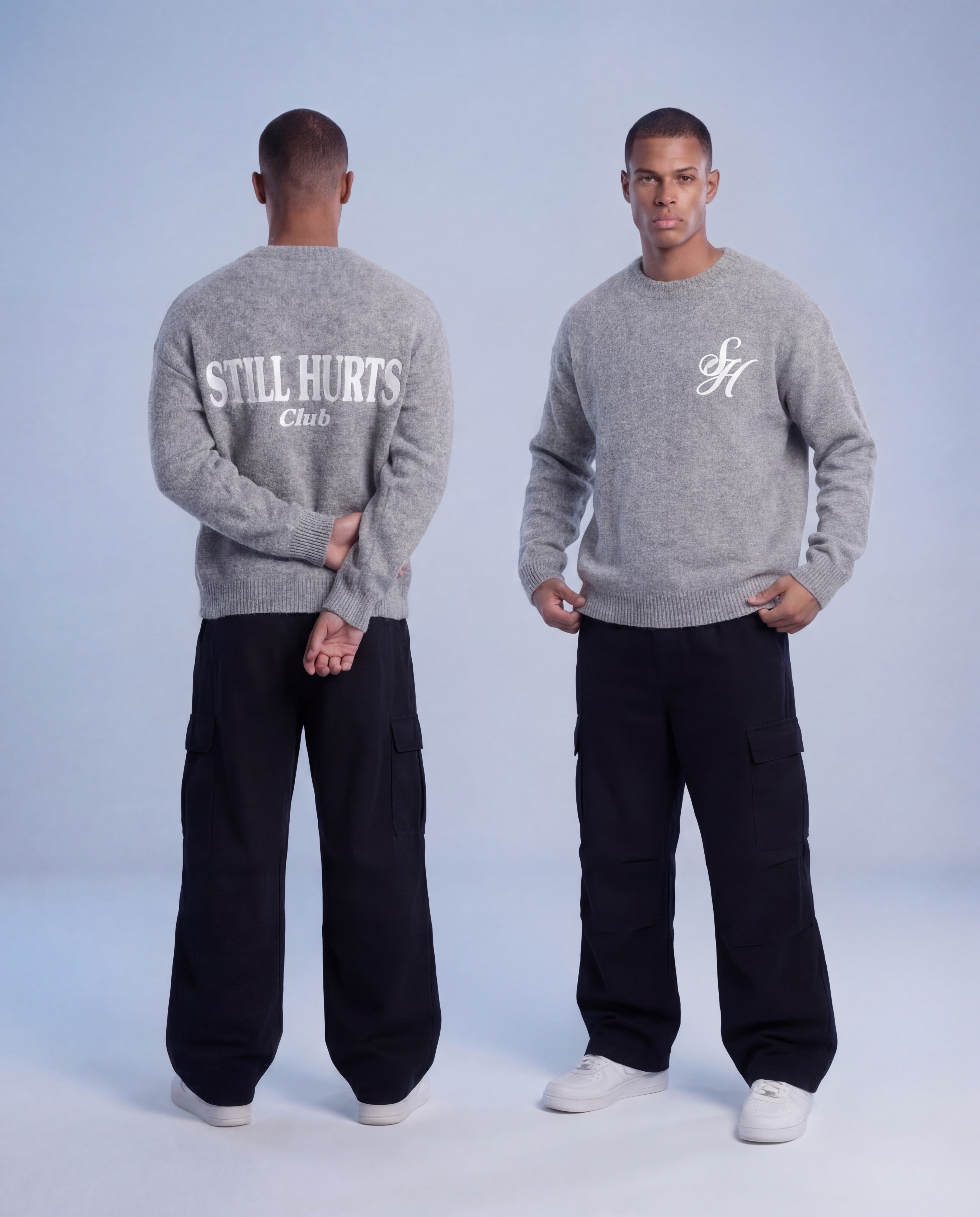 Still Hurts Club Knit Sweater Grey