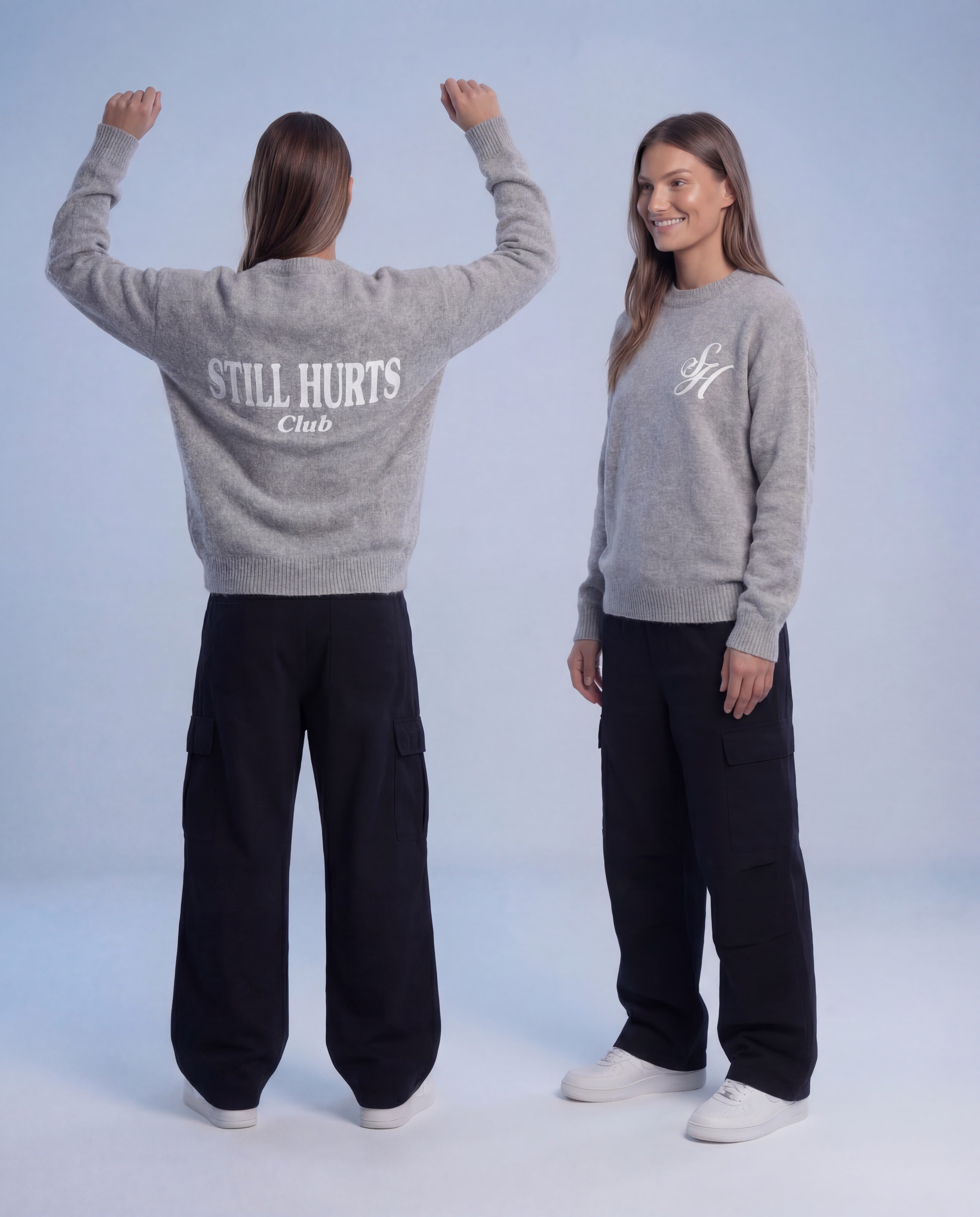 Still Hurts Club Knit Sweater Grey